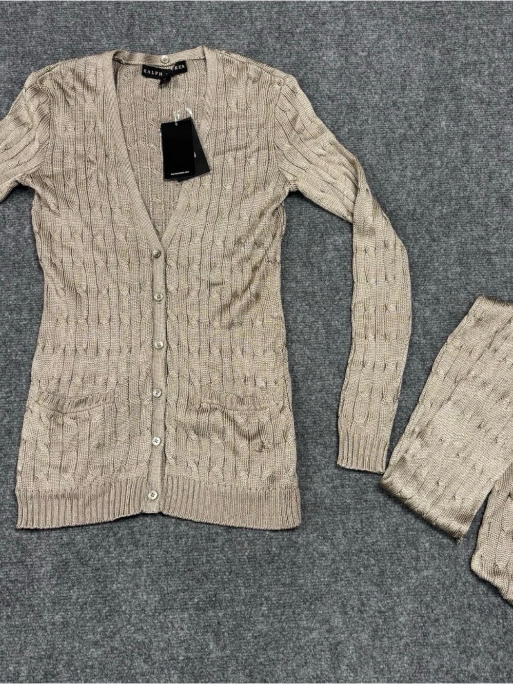 Ralph Lauren Black Label NWT Cable Knit Cardigan READ Sz XS (725$ MSRP)